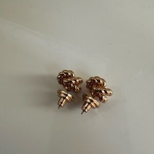 Tory Burch Rose Gold Knot Stud Earrings